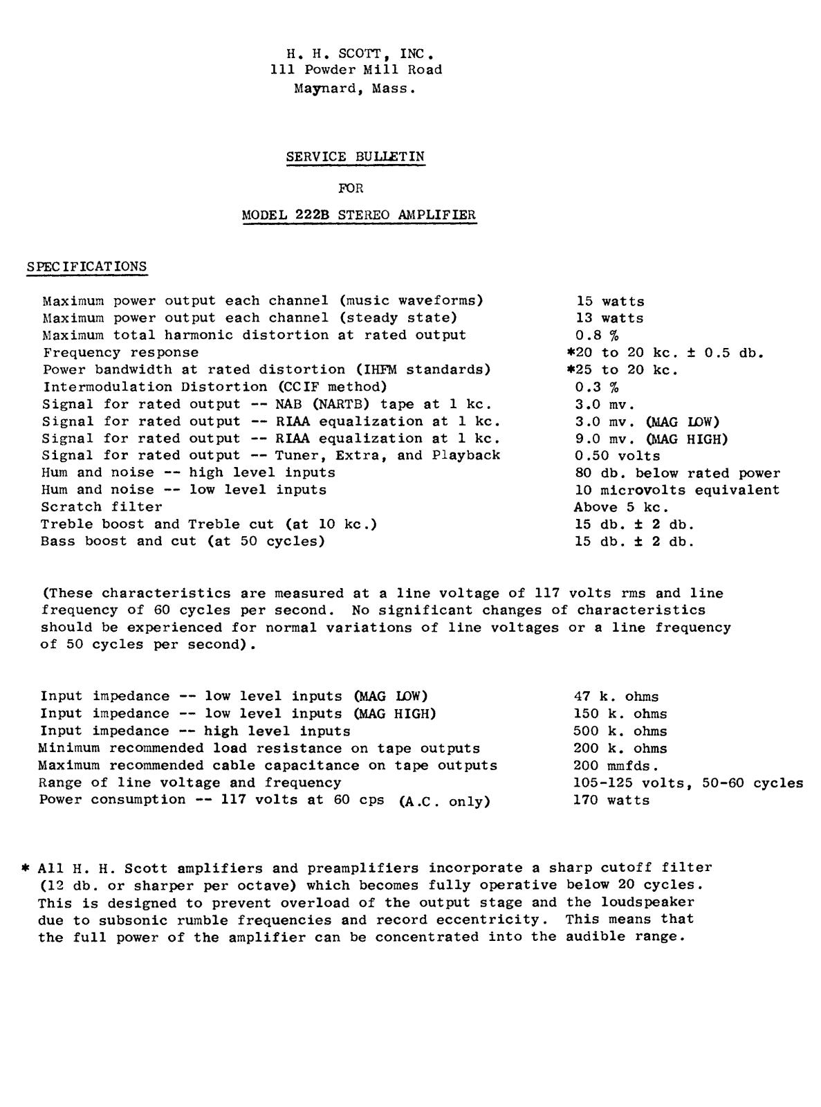 H.H. Scott 222-B Service manual