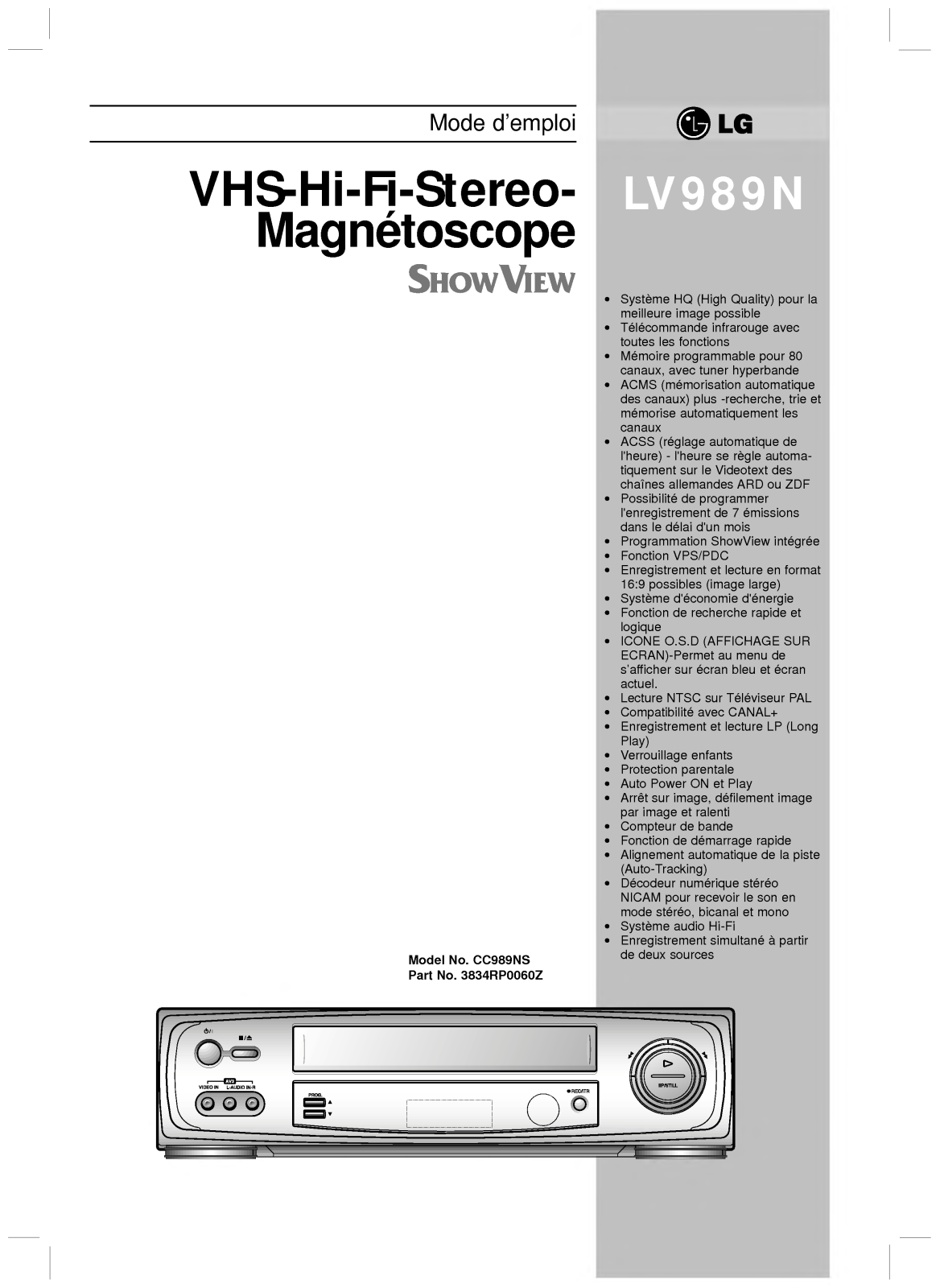 LG LV989N User Manual