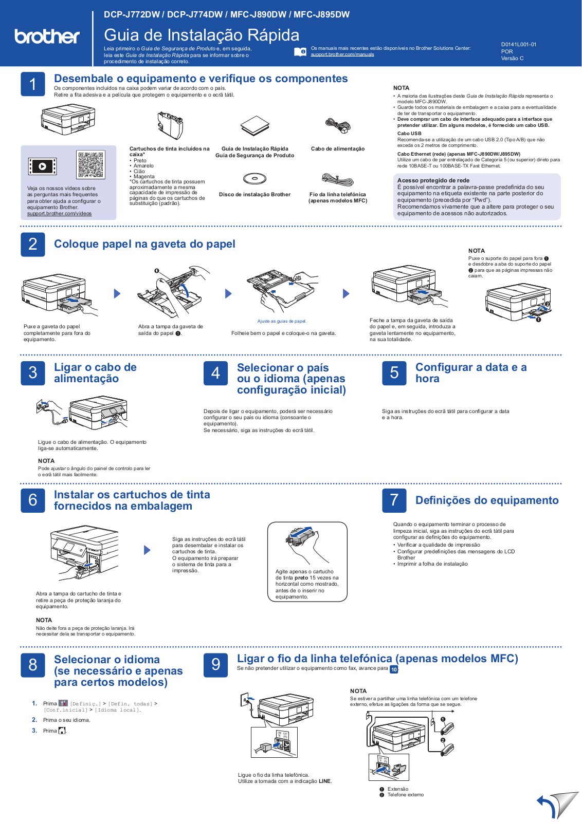 Brother DCP-J772DW, DCP-J774DW, MFC-J890DW, MFC-J895DW Setup Guide