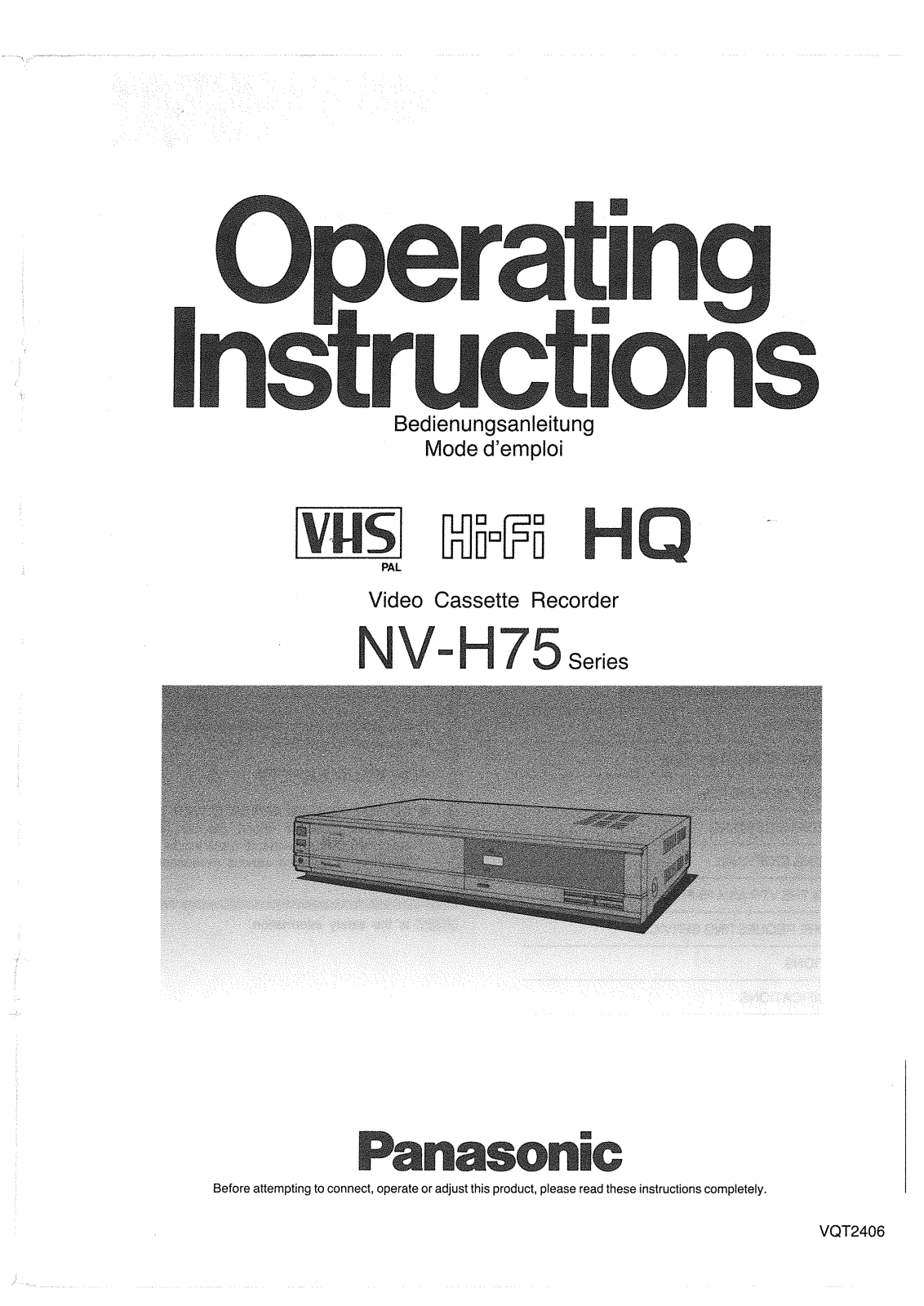 Panasonic nv-h75 Operating Instruction - ManualMachine.com