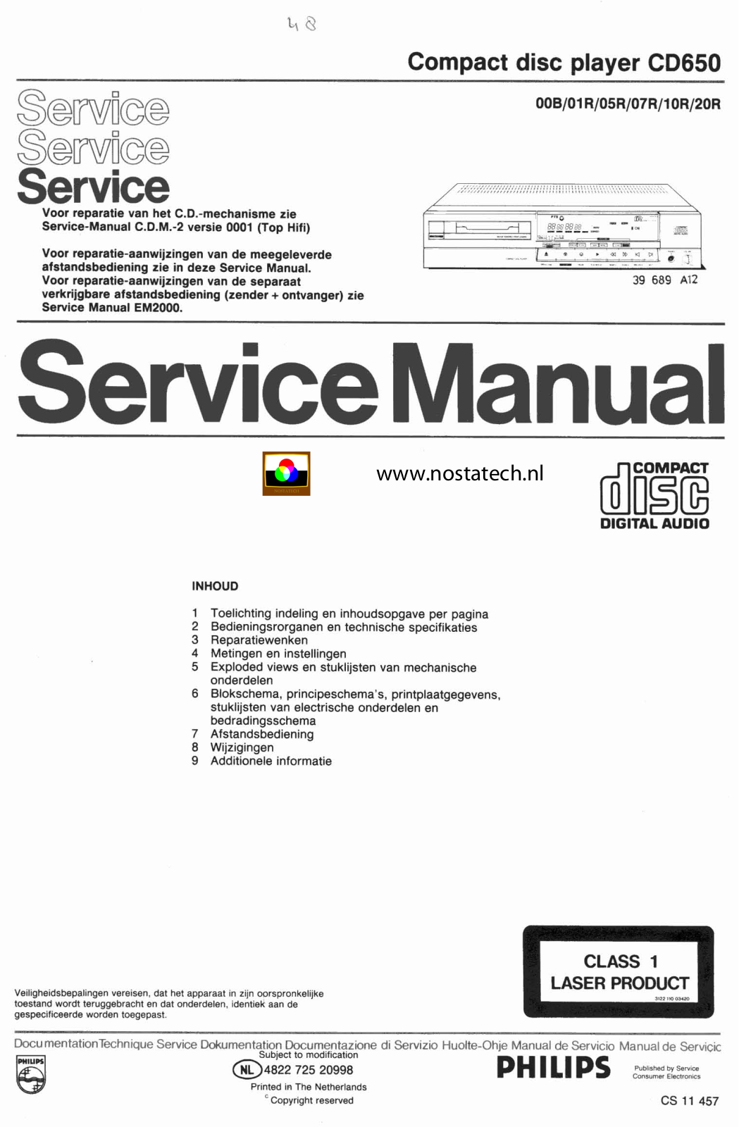 Philips CD-650 Service manual