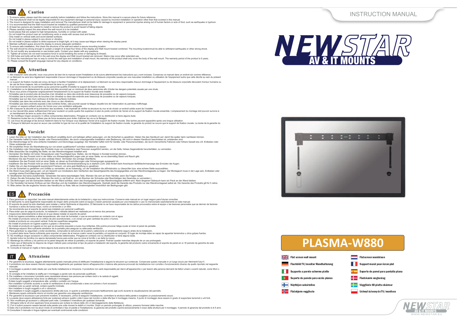 Newstar PLASMA-W880 User Manual