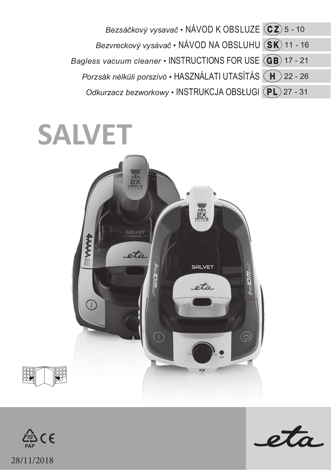 ETA Salvet 0513 90000, 1513 User Manual