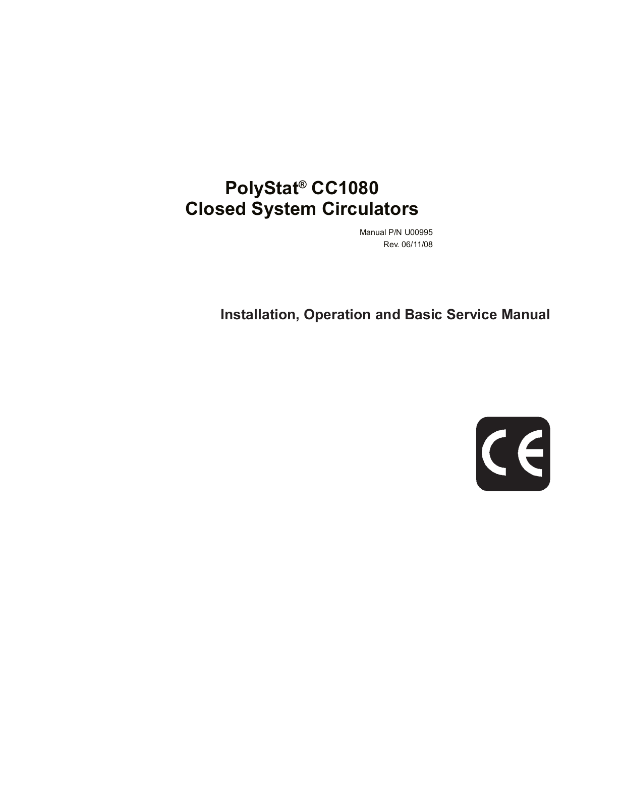 Cole-Parmer Polystat CC1080 Instruction Manual