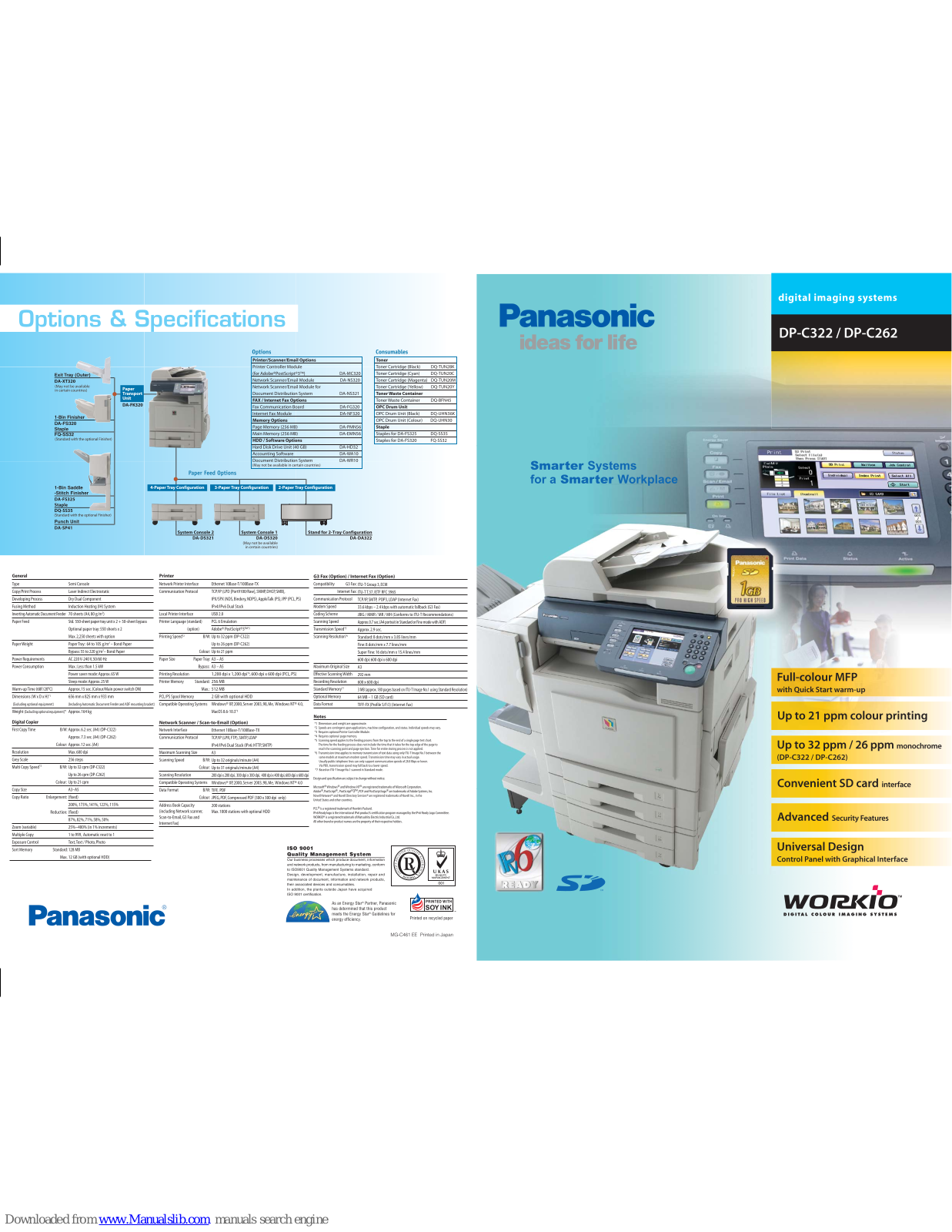 Panasonic Workio DP-C262, Workio DP-C322 Installation Manual