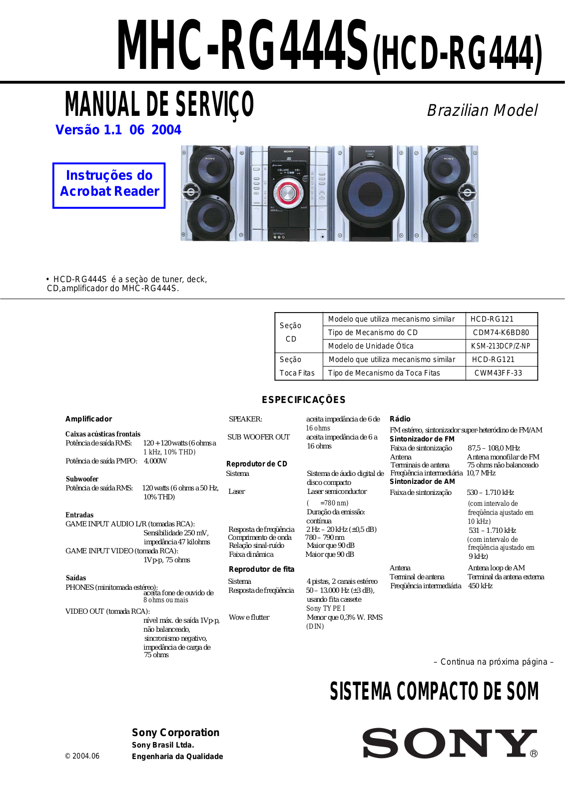 Sony MHC-RG444S Schematic