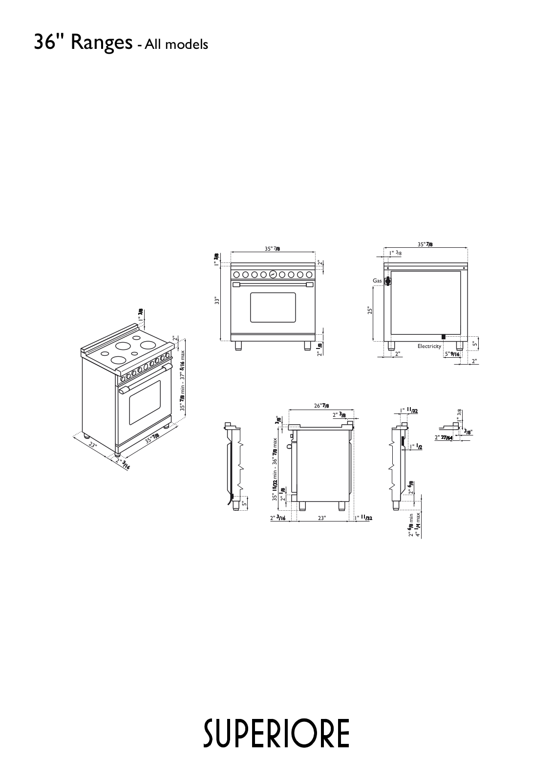 Superiore RN362SCSS, RD361SCMG Dimension Guide - ManualMachine.com