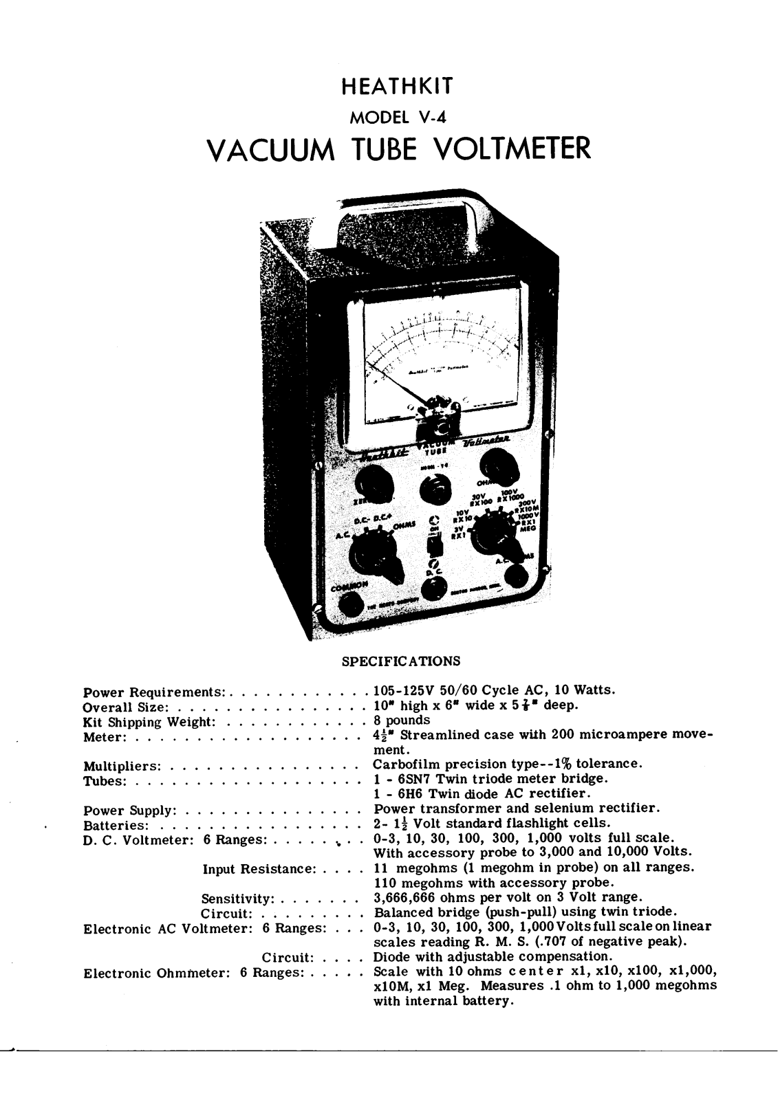 Heathkit v 4 vt schematic