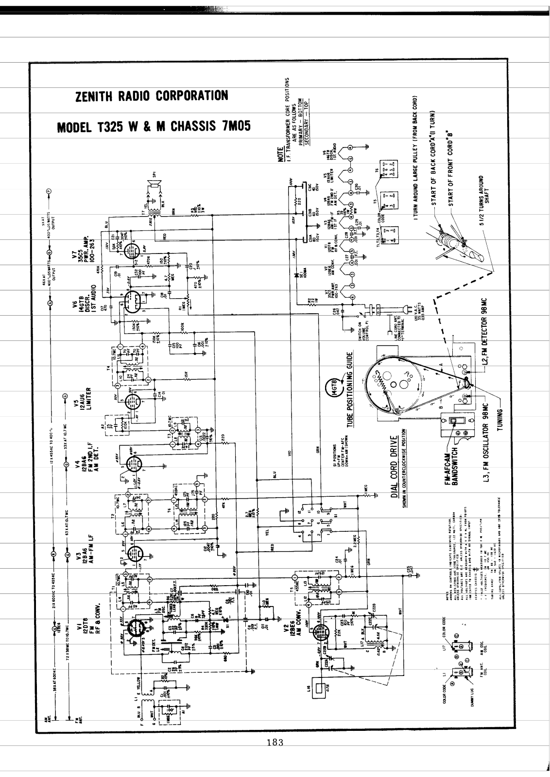 Zenith T325W, T325M Schematic