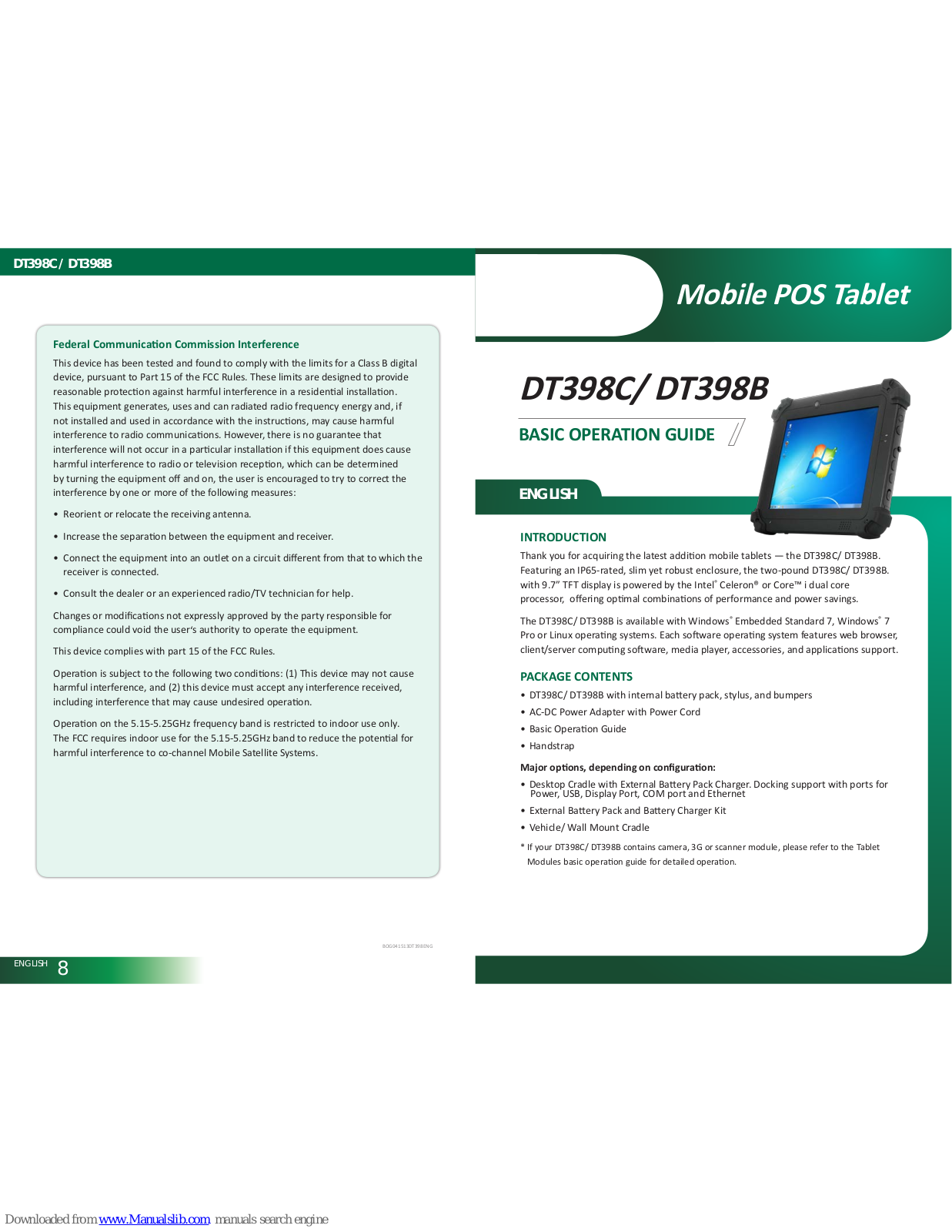 DT Research DT398C, DT398B Operation Manual