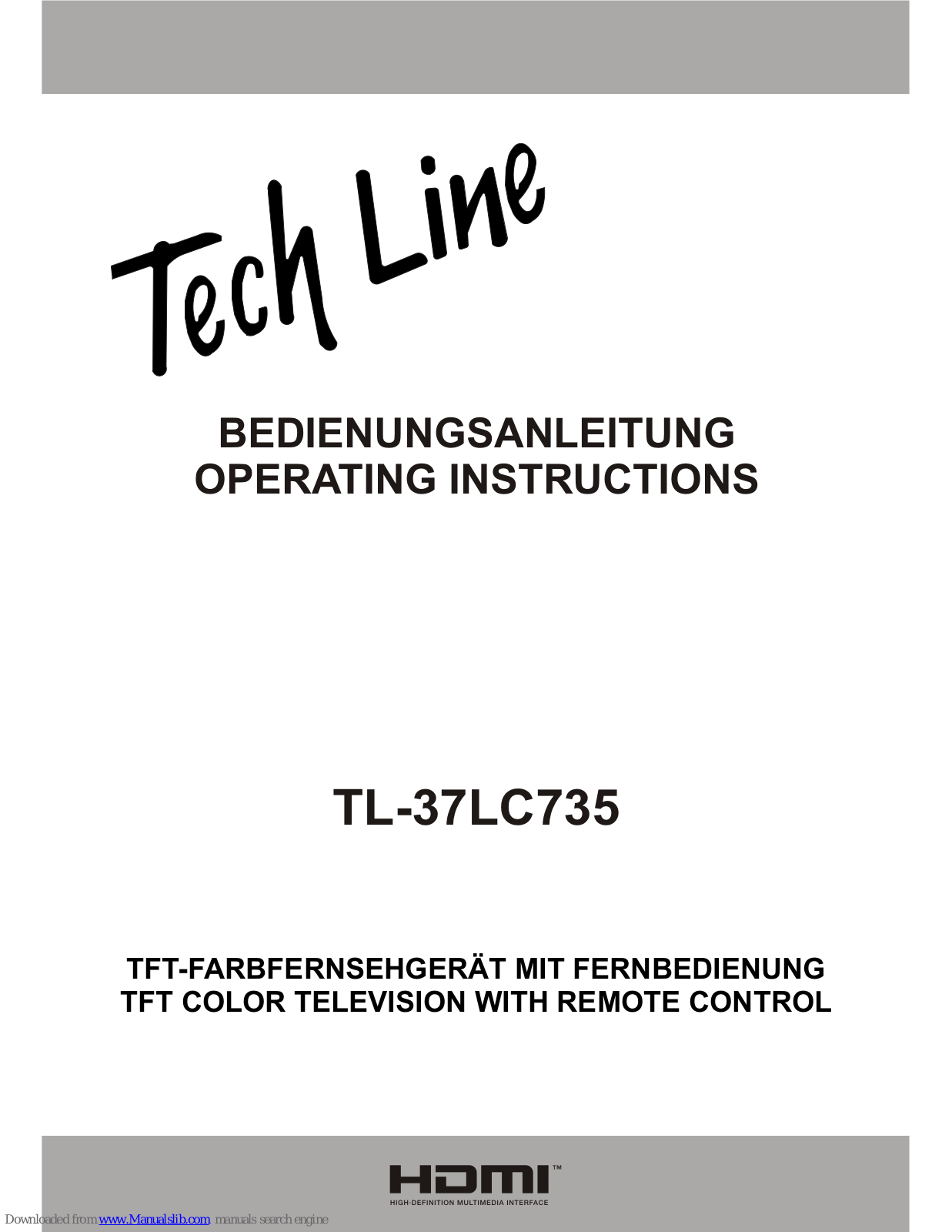 Tech Line TL-37LC735 Operating Instruction