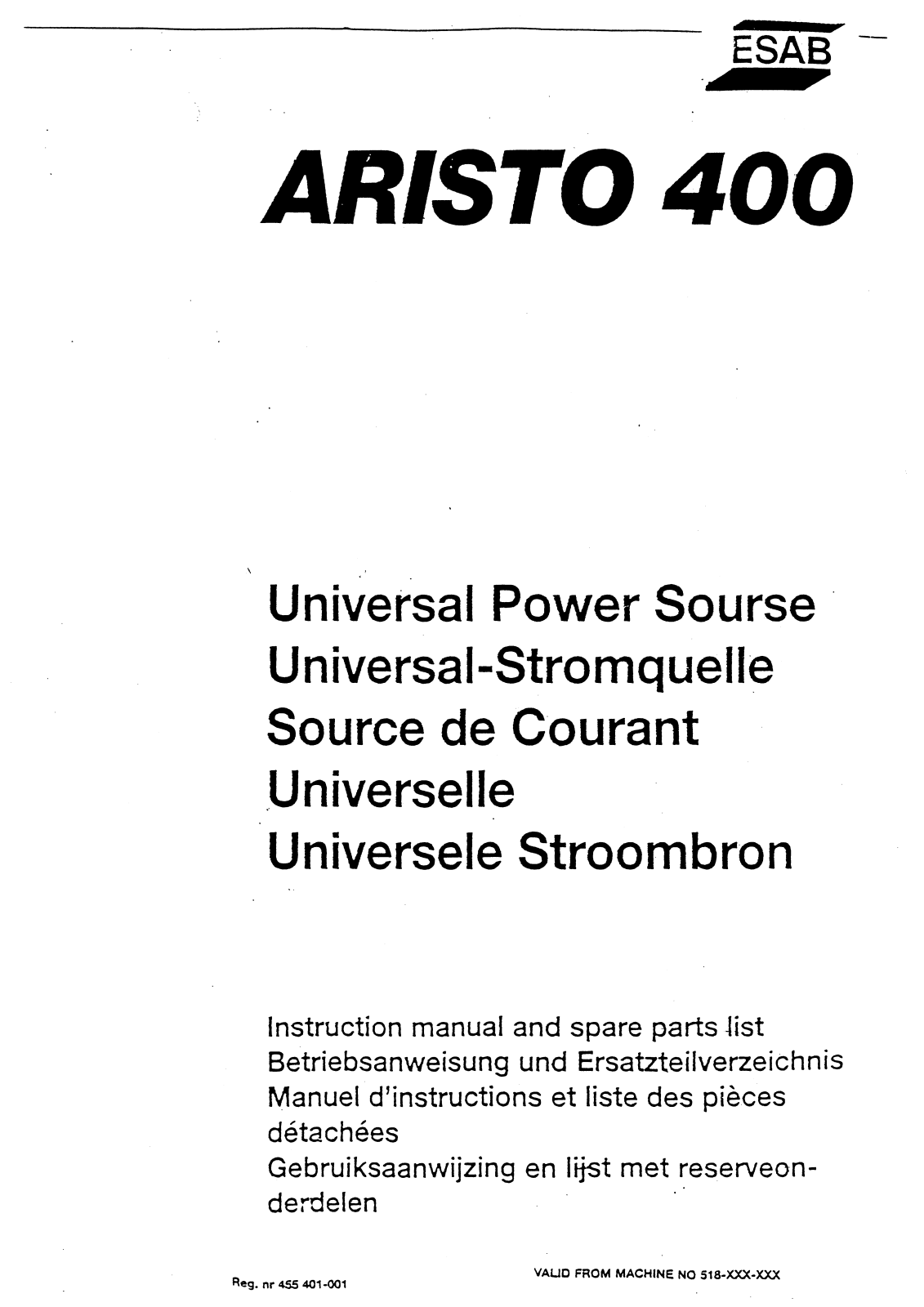 ESAB LUC 400 Instruction manual