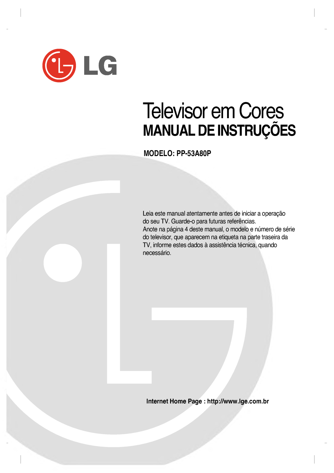 Lg PP-53A80P User Manual