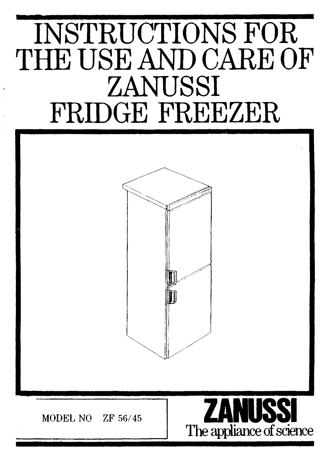 Zanussi ZF 56 45 User Manual