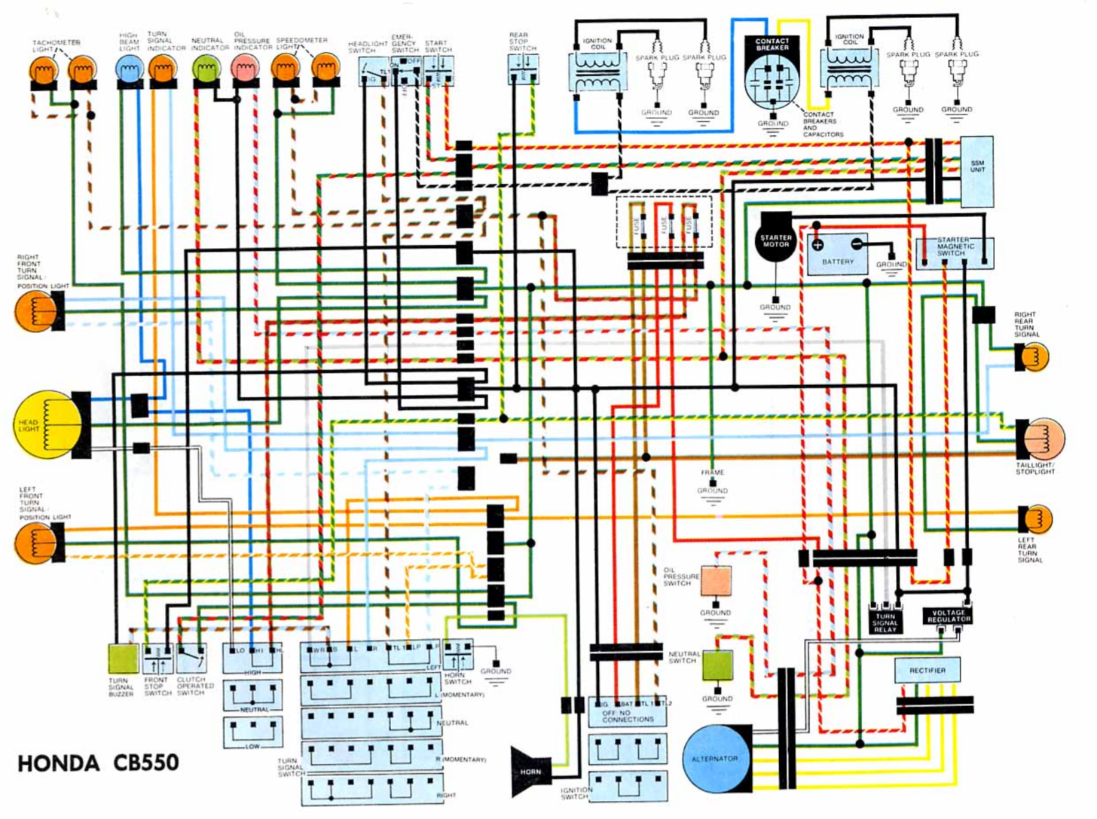 Honda Vehicles 1974  cb550 schematic - ManualMachine.com