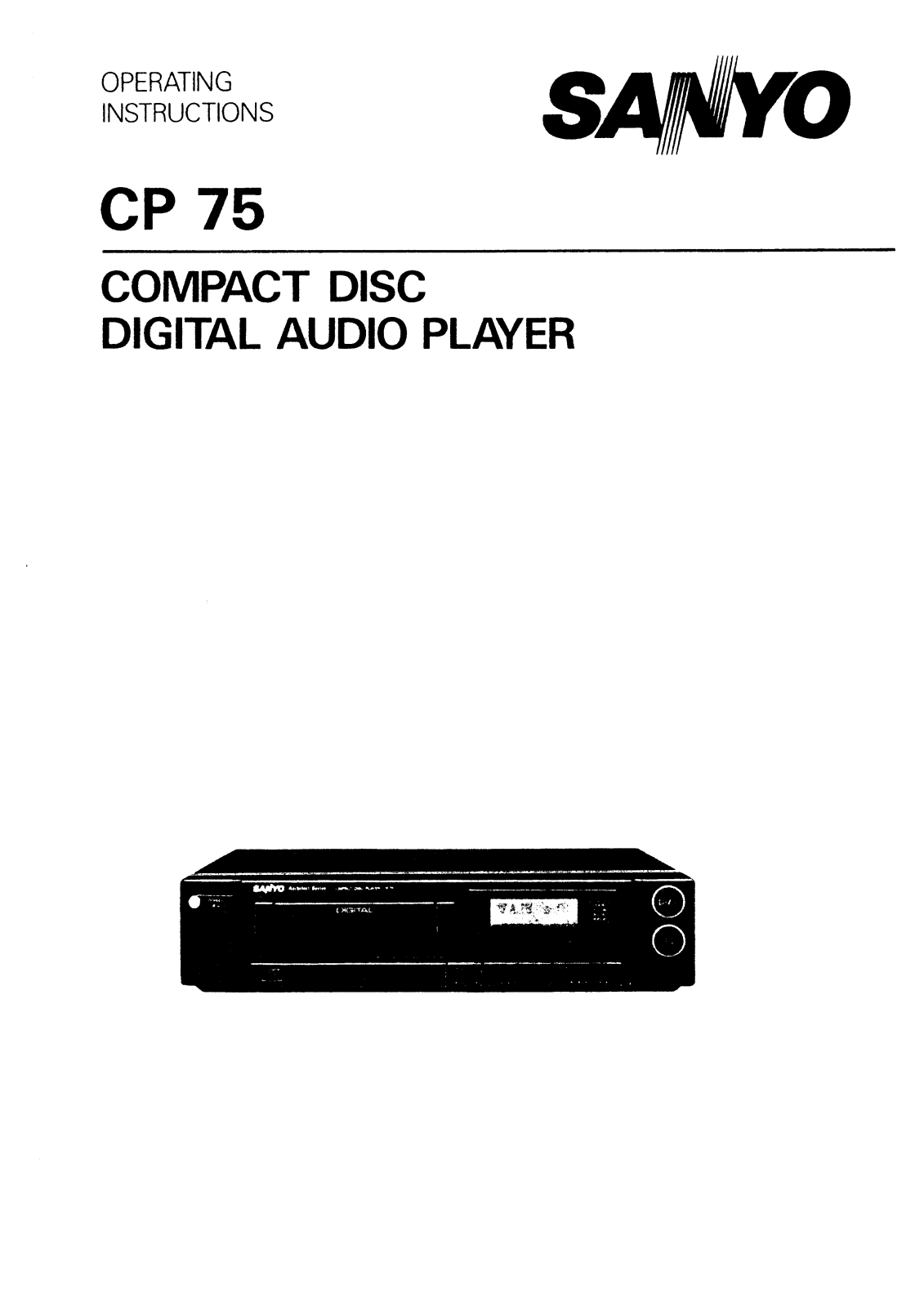 Sanyo CP 75 Instruction Manual