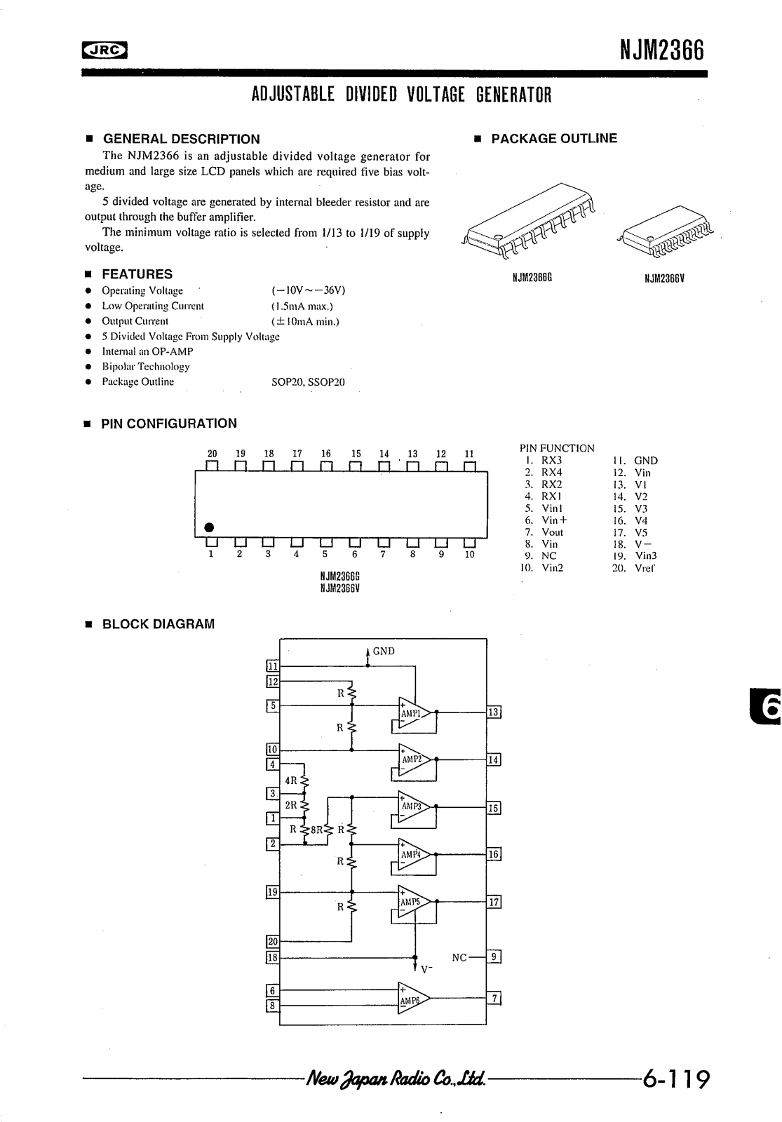 JRC NJM2366G, NJM2366V Datasheet