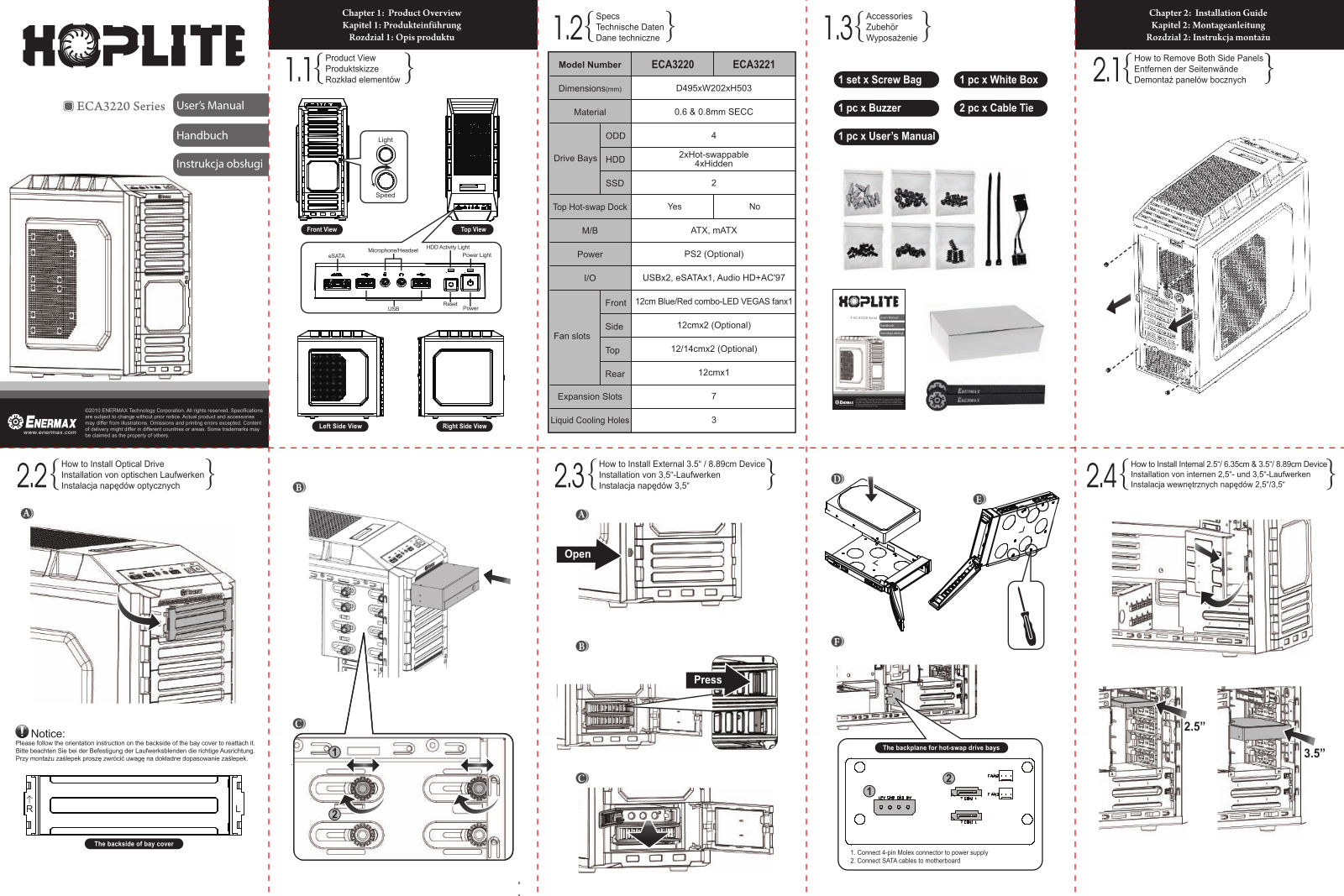 Enermax ECA3220 User Manual