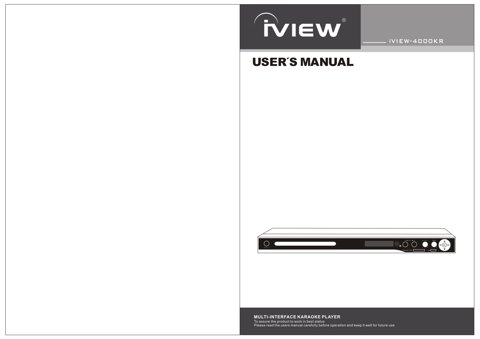 iView 4000KR User Manual