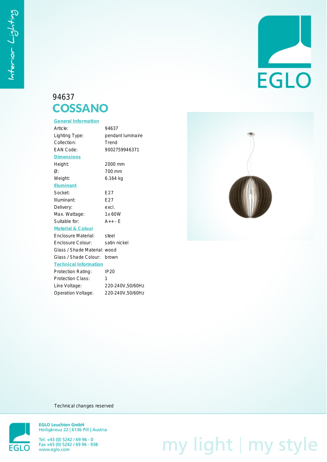 Eglo 94637 Service Manual