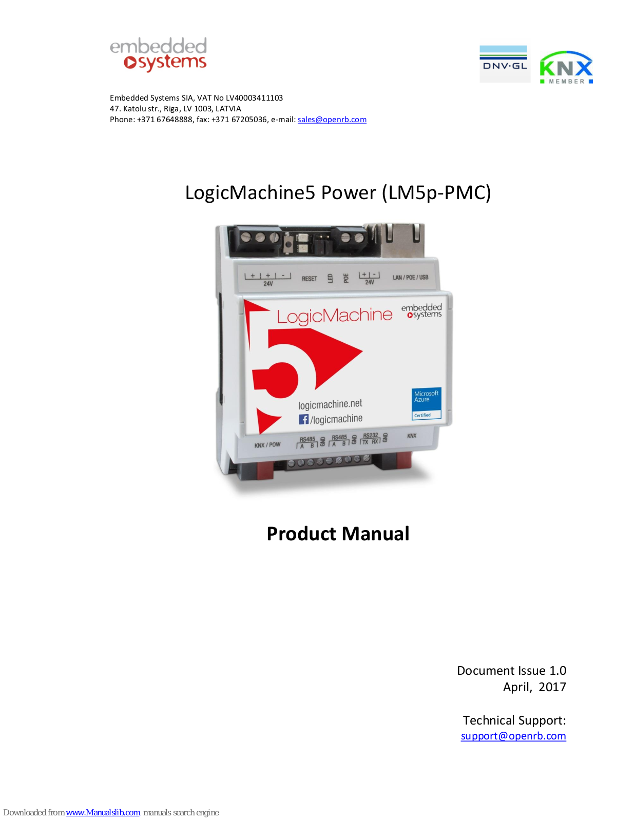 Embedded Systems LogiMachine5 Power, LM5p-PMC Product Manual - ManualMachine.com