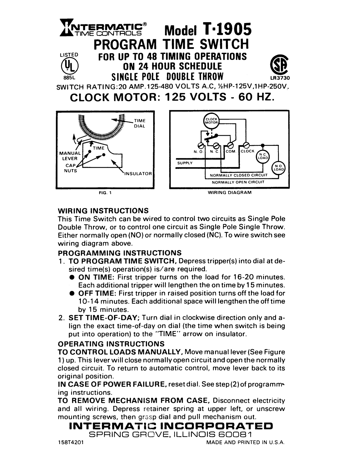 Intermatic T1905 User Manual