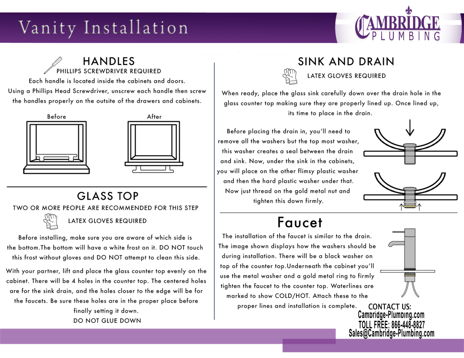 Cambridge 8137BGBN, 8137BG, 8119BXLGBN, 8119BXLG, 8119BGBN User Manual