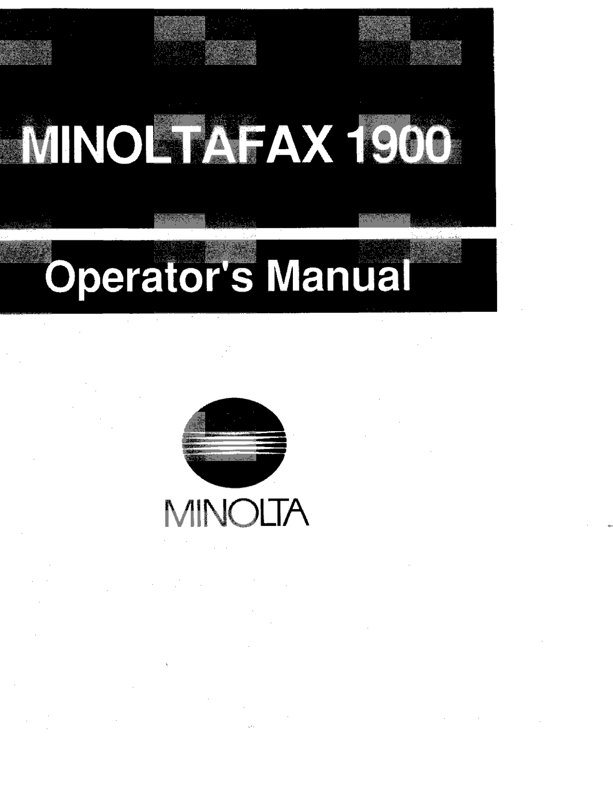 KONICA MINOLTA 1900 Service manual