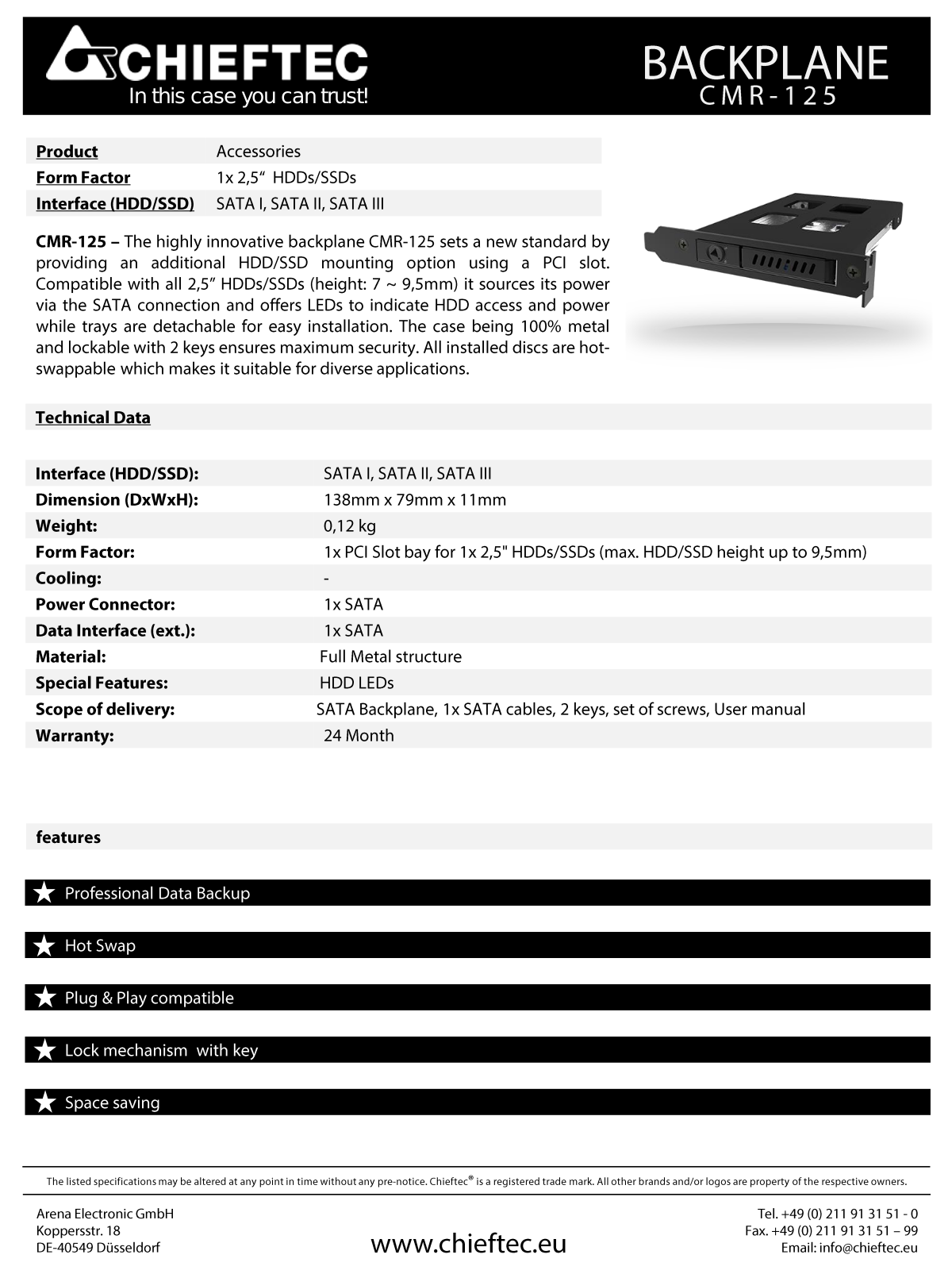 Chieftec CMR-125 User Manual