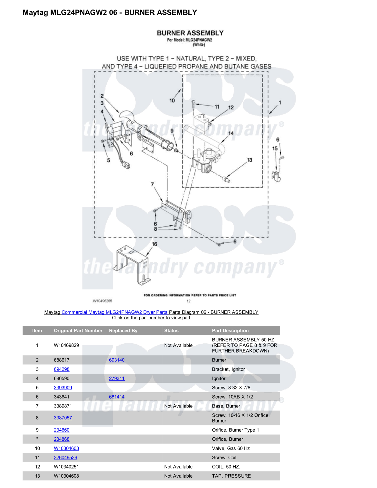 Maytag MLG24PNAGW2 Parts Diagram