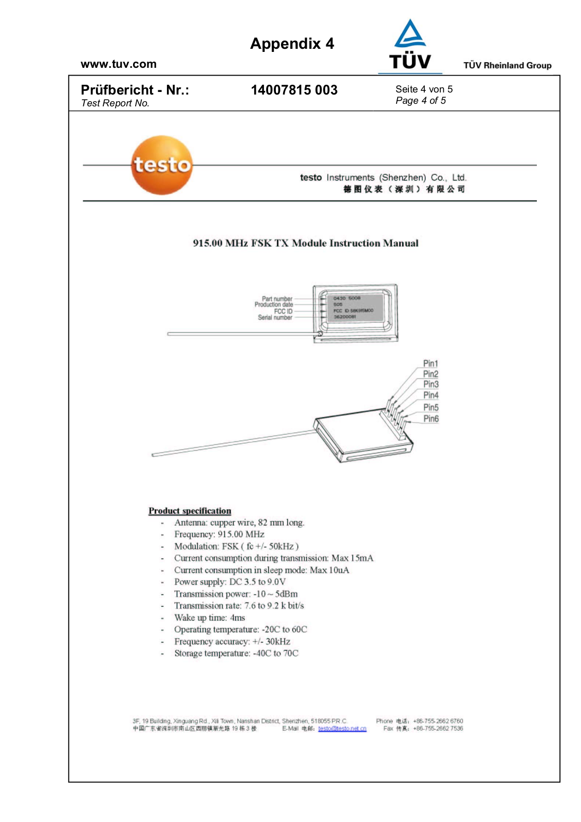 Testo 915M00 Users Manual