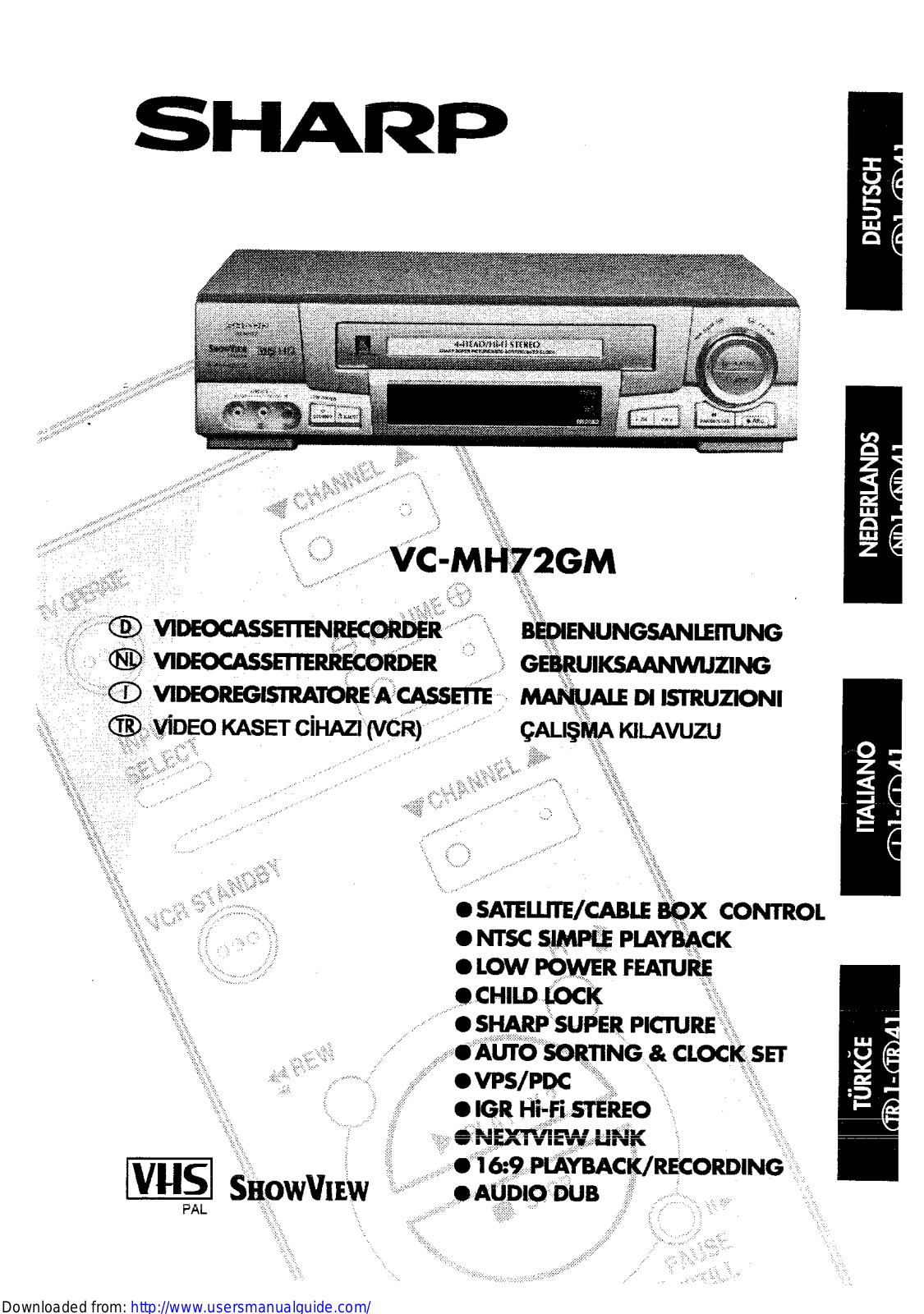 SHARP VC-MH72GM User Manual