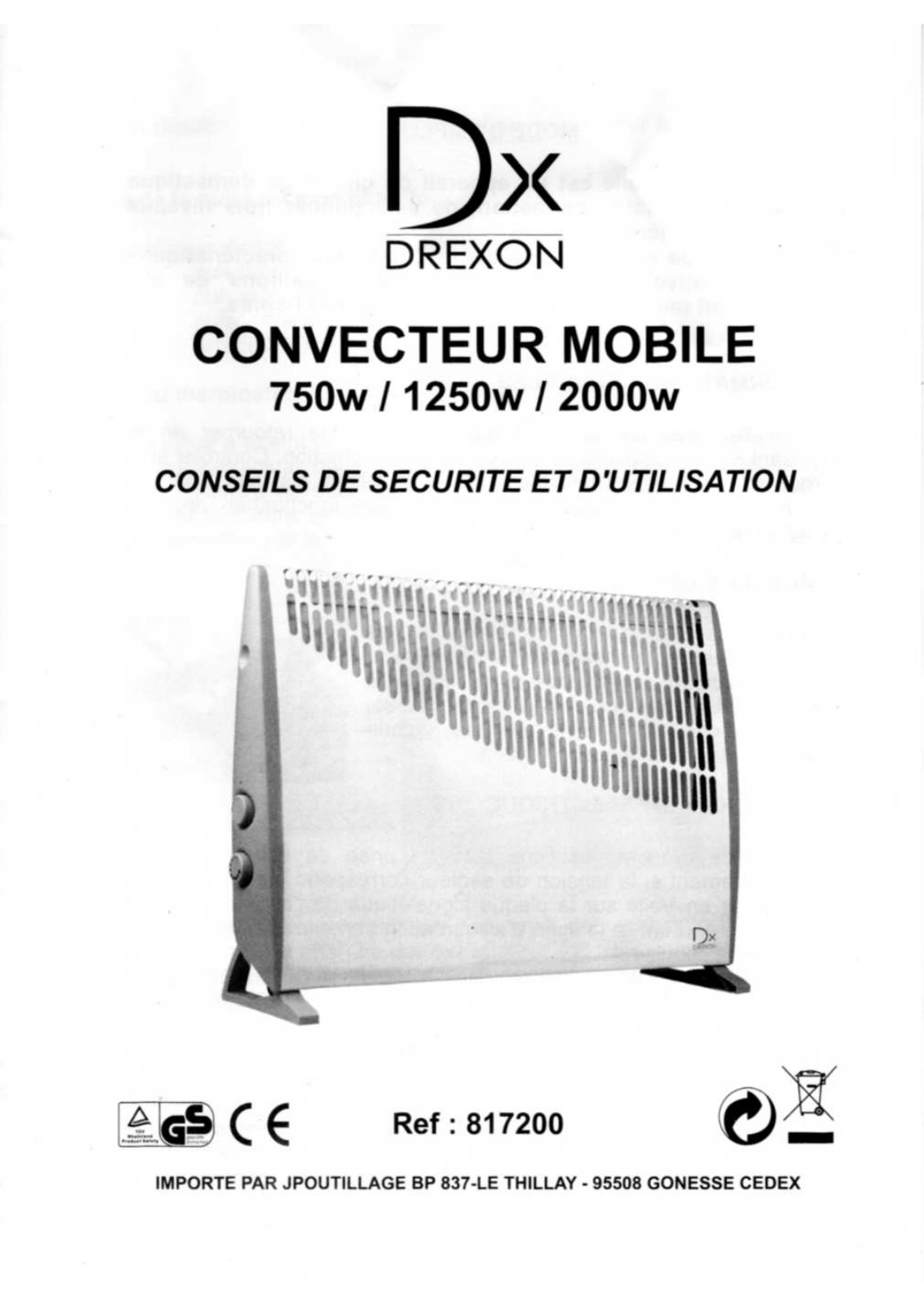 DREXON CONVECTEUR MOBILE 2000 User Manual