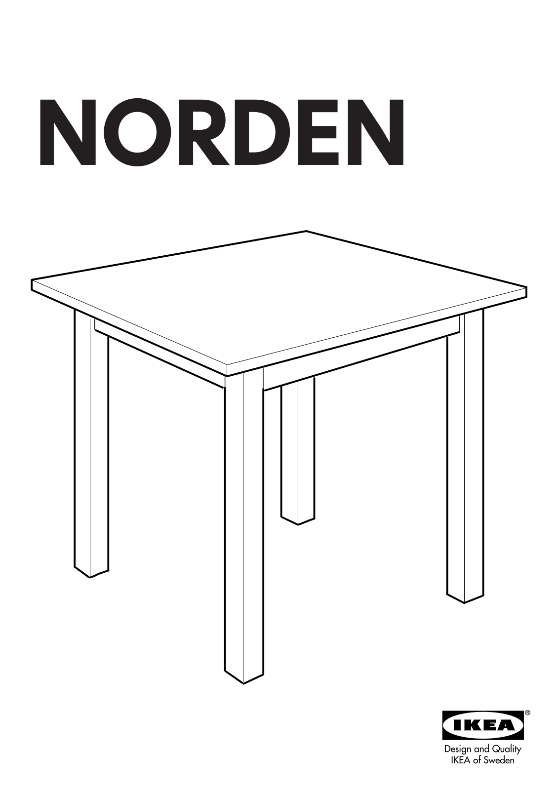 IKEA NORDEN DINING TABLE 29X29 Assembly Instruction