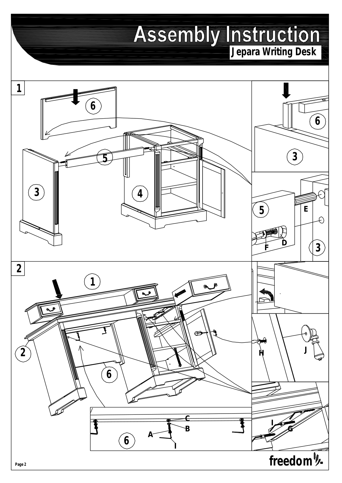 Freedom Jepara Desk Assembly Instruction