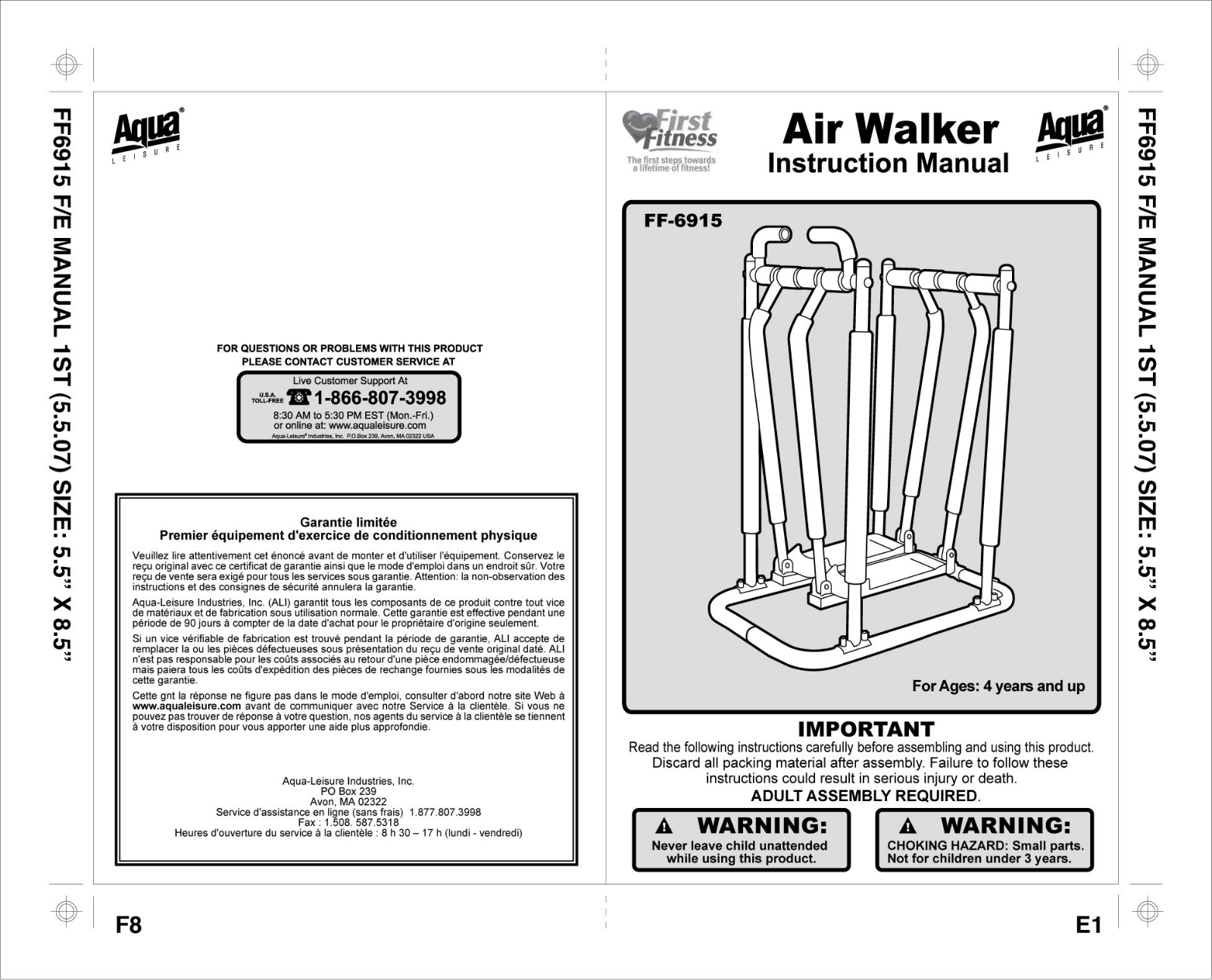 Aqua Leisure FF-6915 E, FF-6915 F User Manual