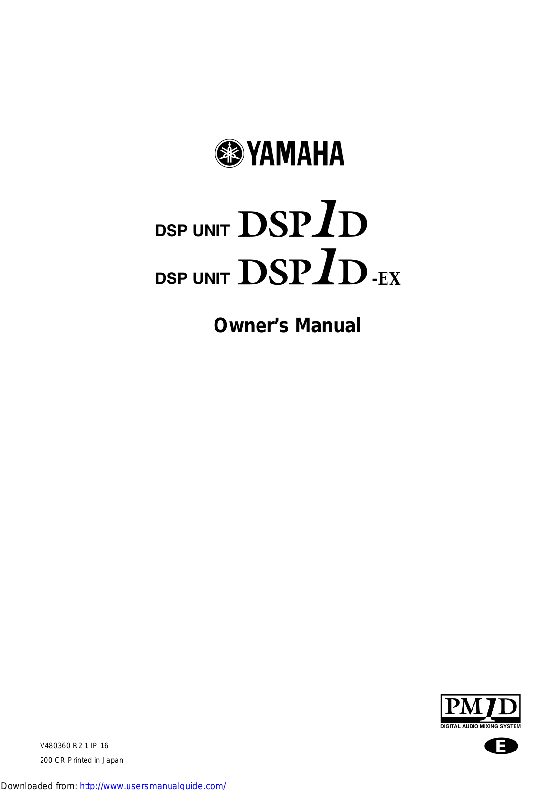 Yamaha Audio DSP1D, DSP1D-EX User Manual