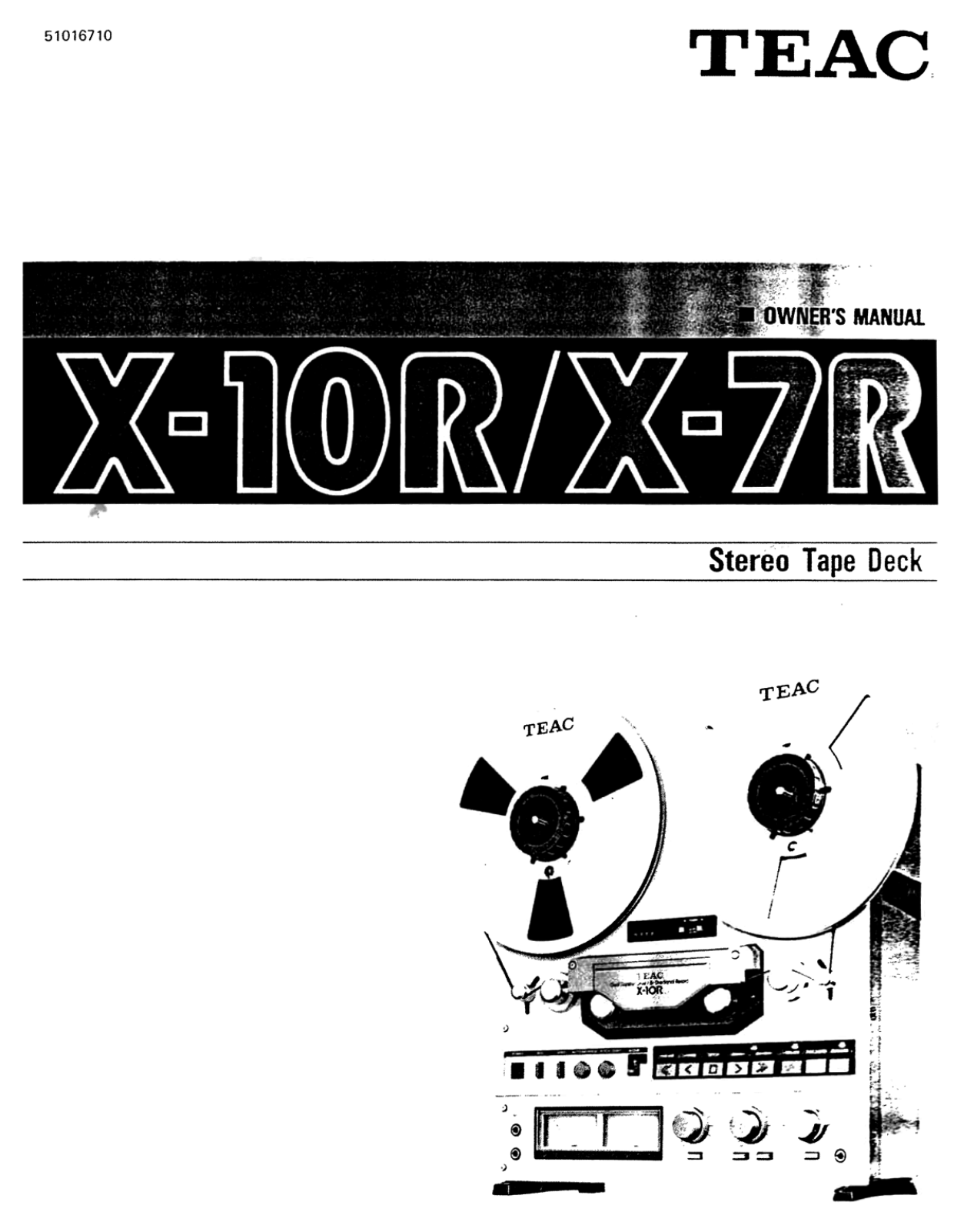 TEAC X-10-R, X-7-R Owners manual
