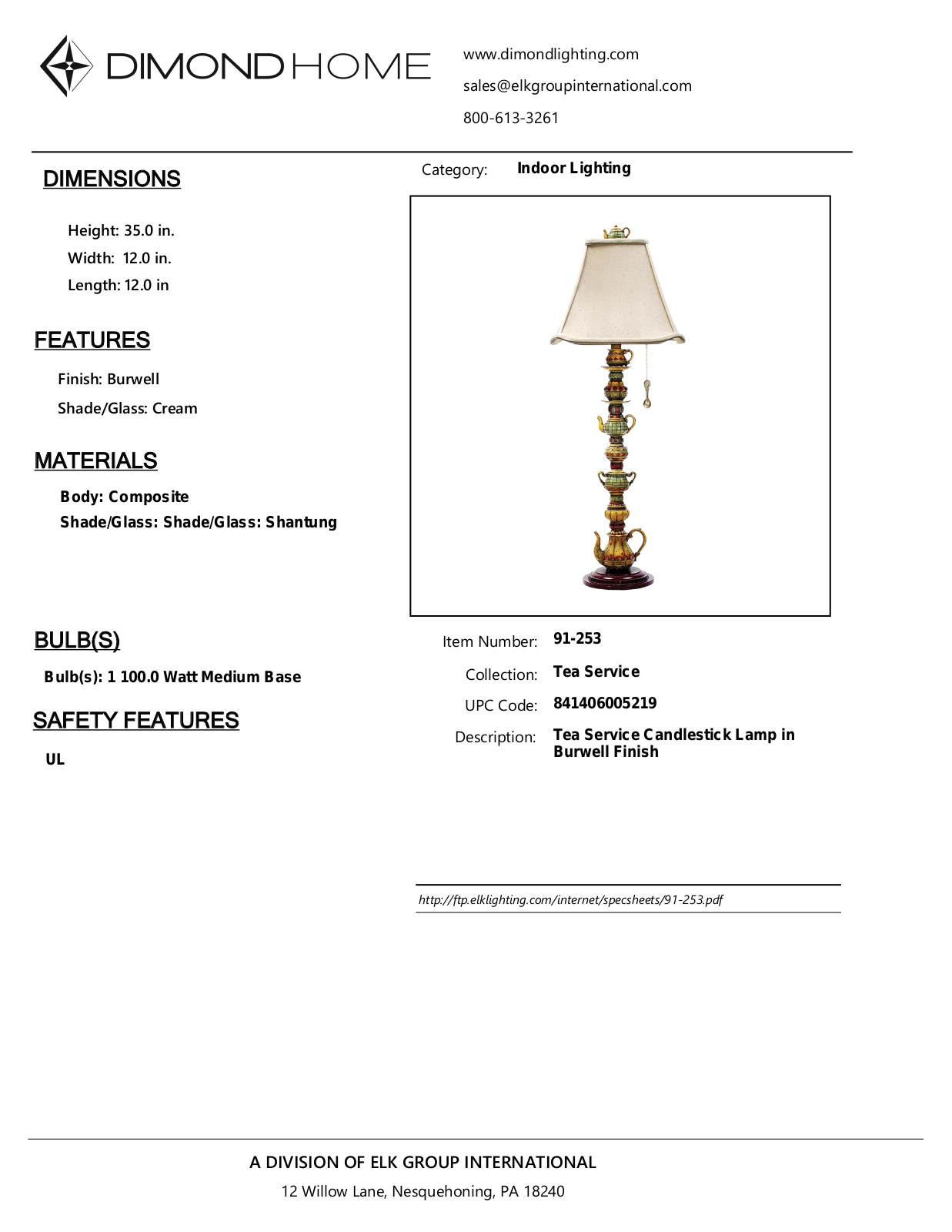 ELK Home 91253 User Manual