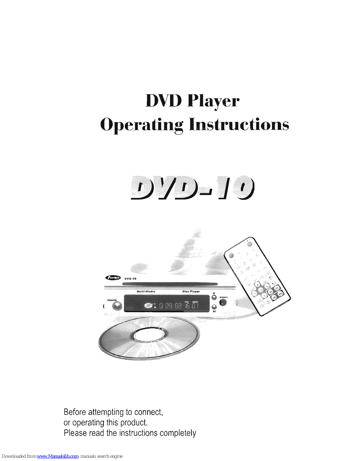 Farenheit DVD-10 Operating Instructions Manual