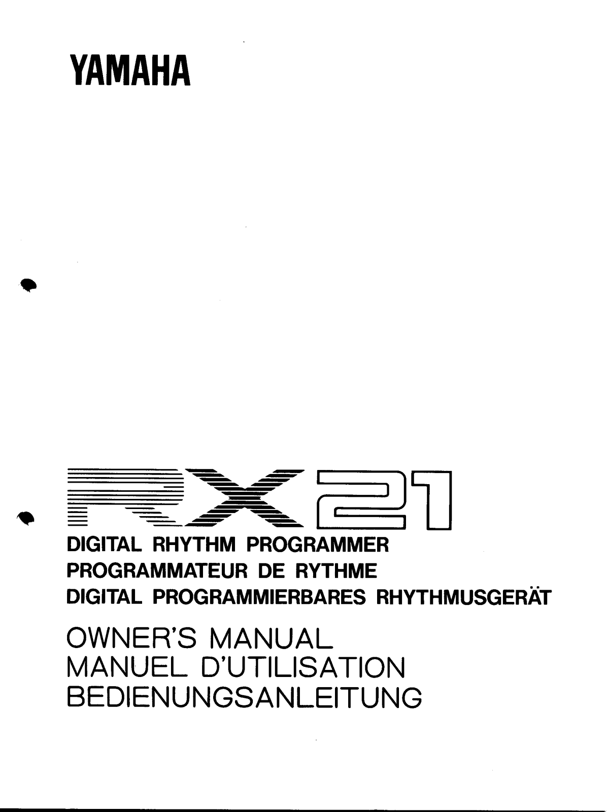 Yamaha RX21 Owner Manual