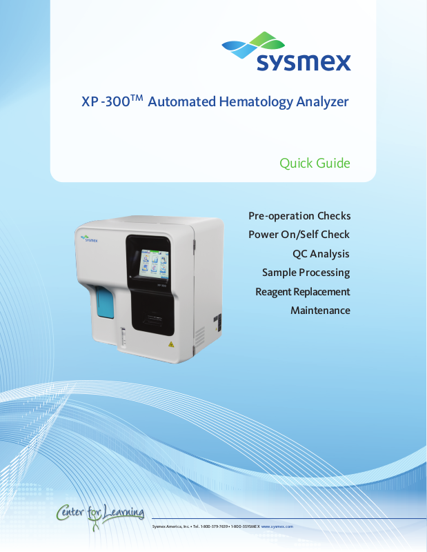 Sysmex XP-300 Quick user guide