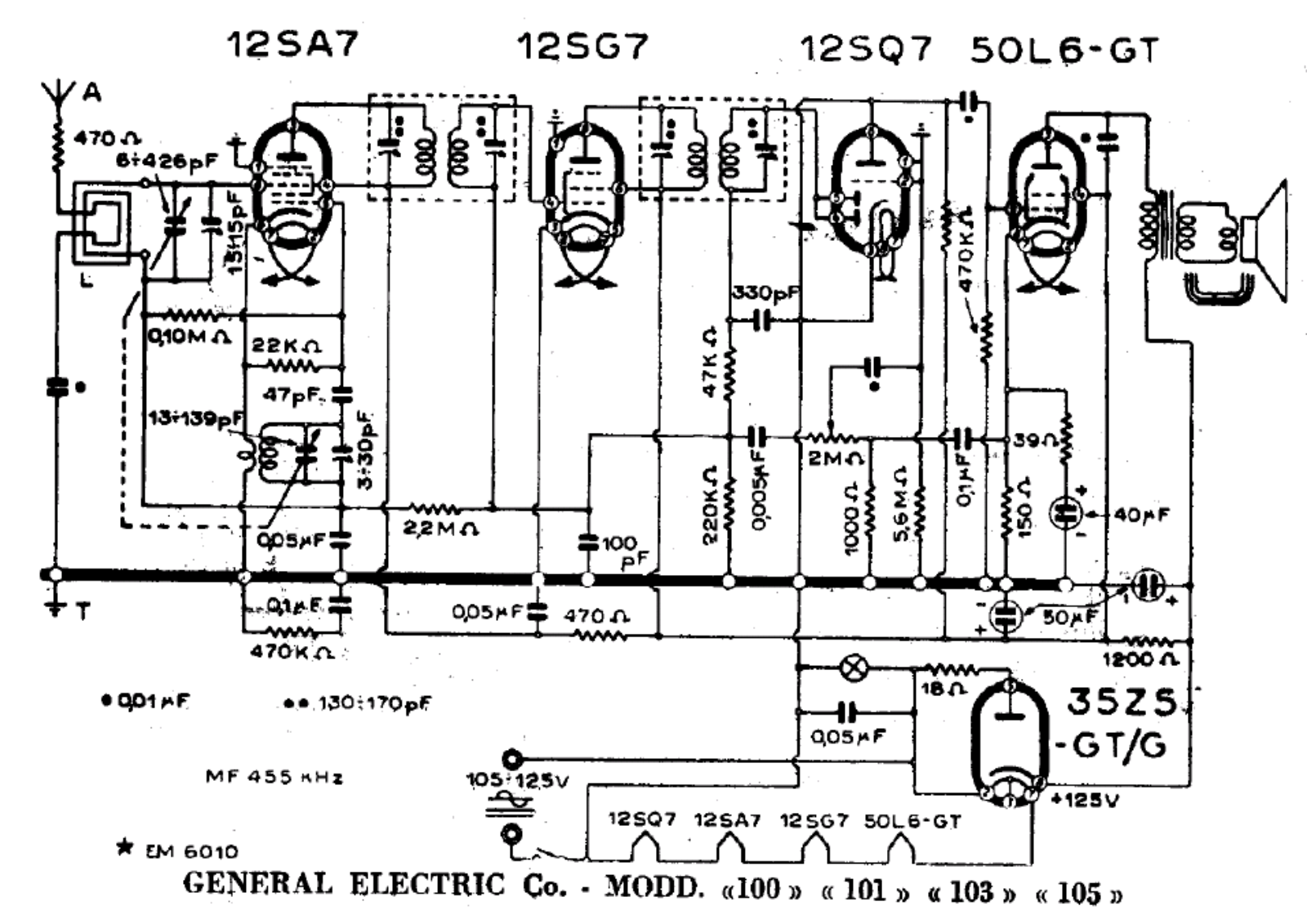 General Electric 100101103105 schematic