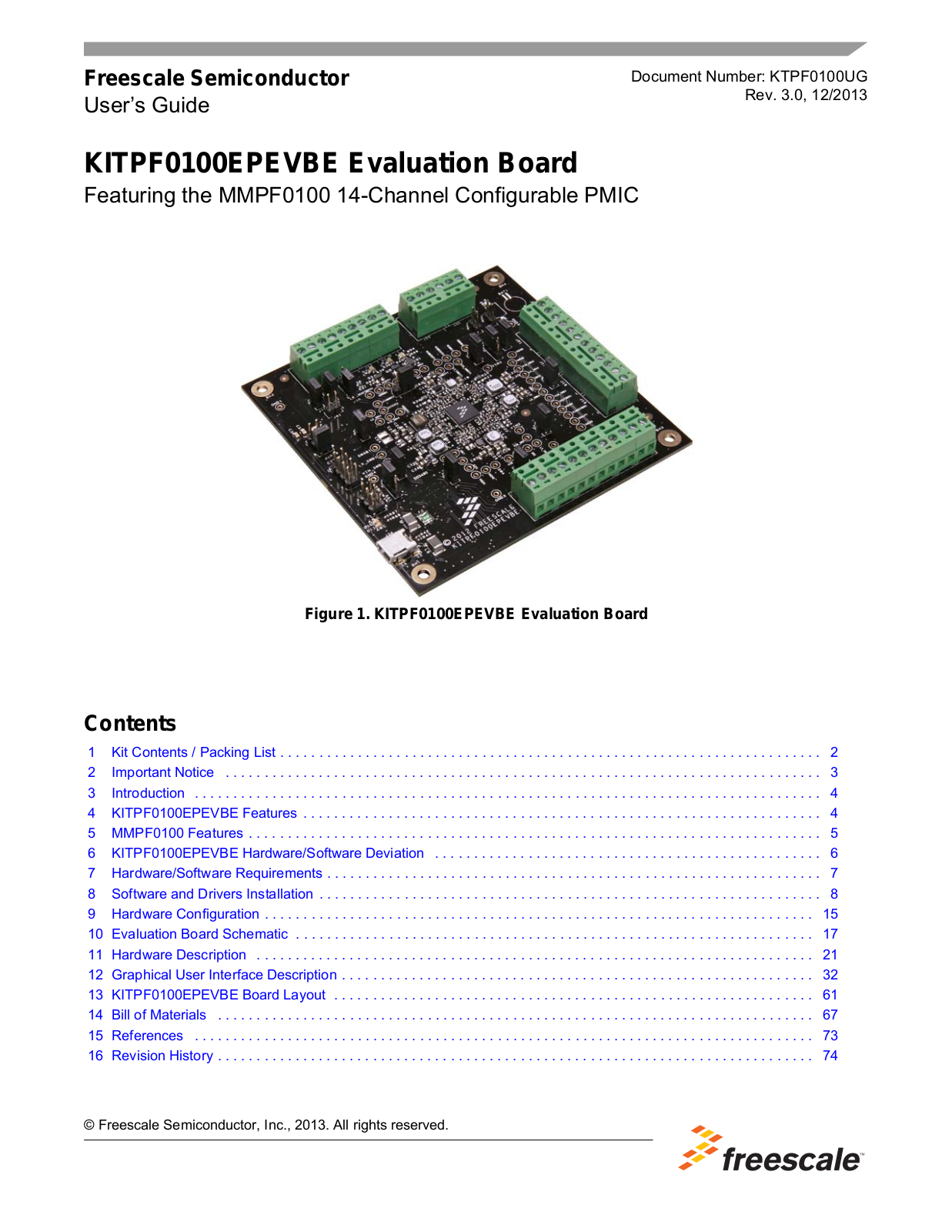 Freescale Semiconductor KITPF0100EPEVBE User guide