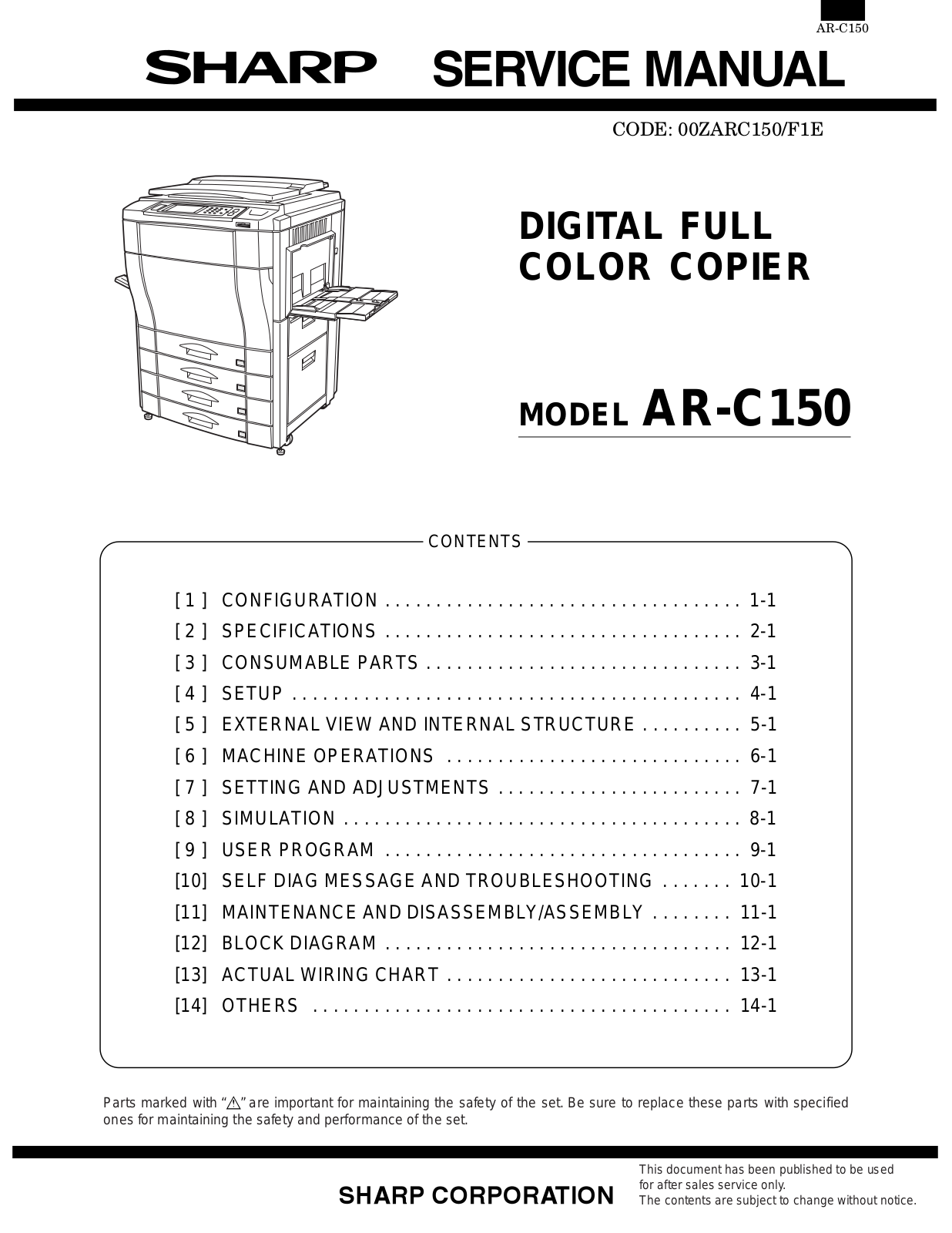 SHARP ARC150 Service Manual - ManualMachine.com