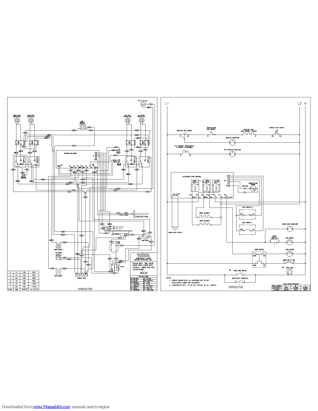 Frigidaire FEFS68CJTA Wiring Diagram