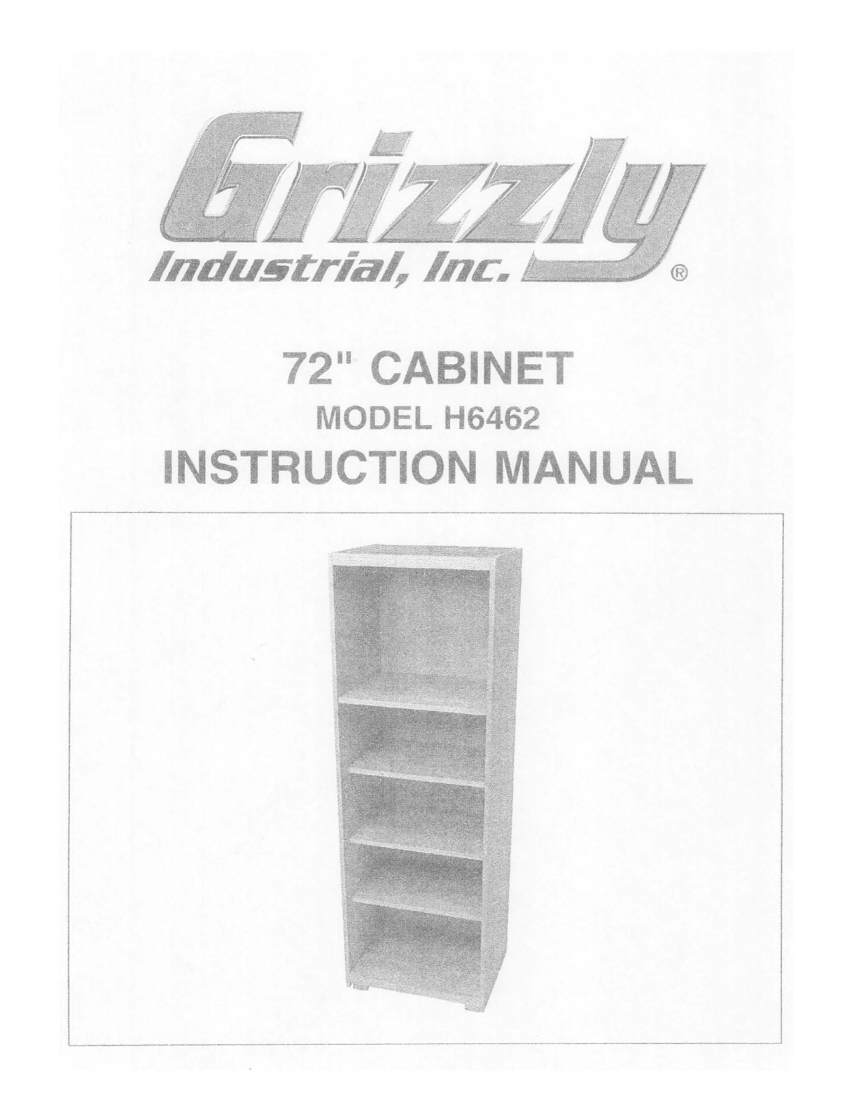 Grizzly H6462 User Manual