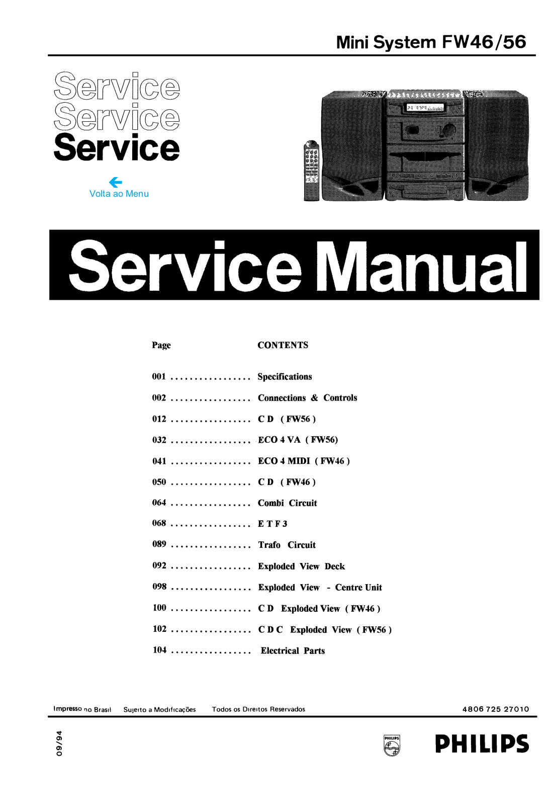 Philips FW-46 Service manual