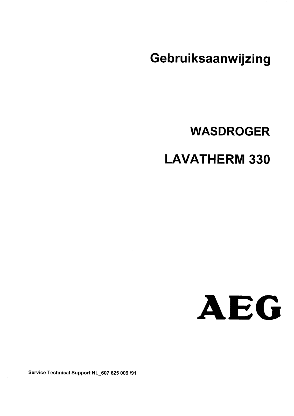AEG LAVATHERM 330 User Manual