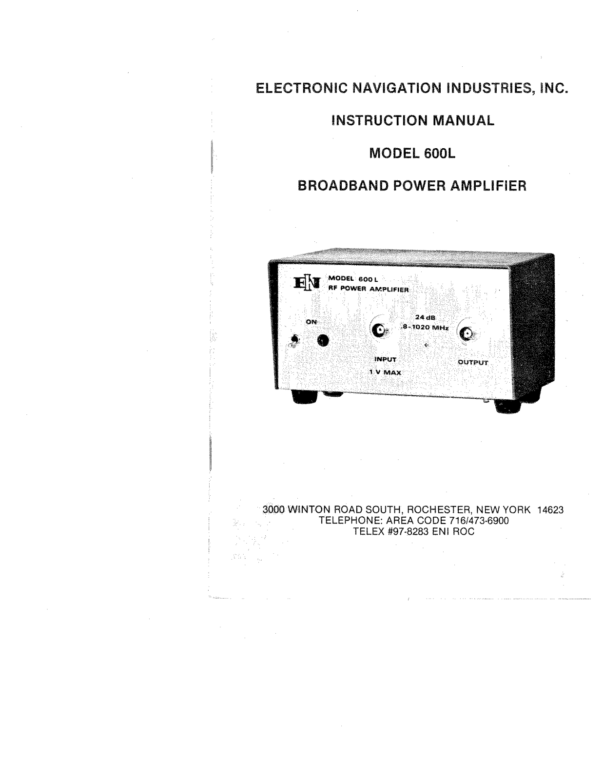 ENI 600L User Manual